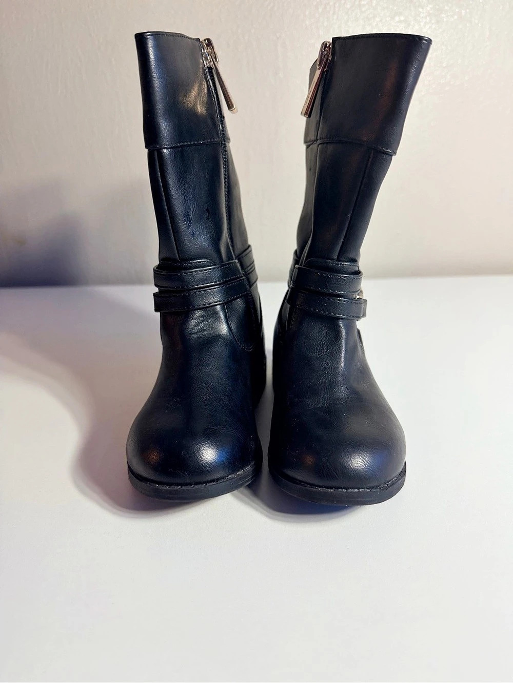 Michael Kors Abigail Buckle Kids Boots Black Mid-Calf Boots US 8